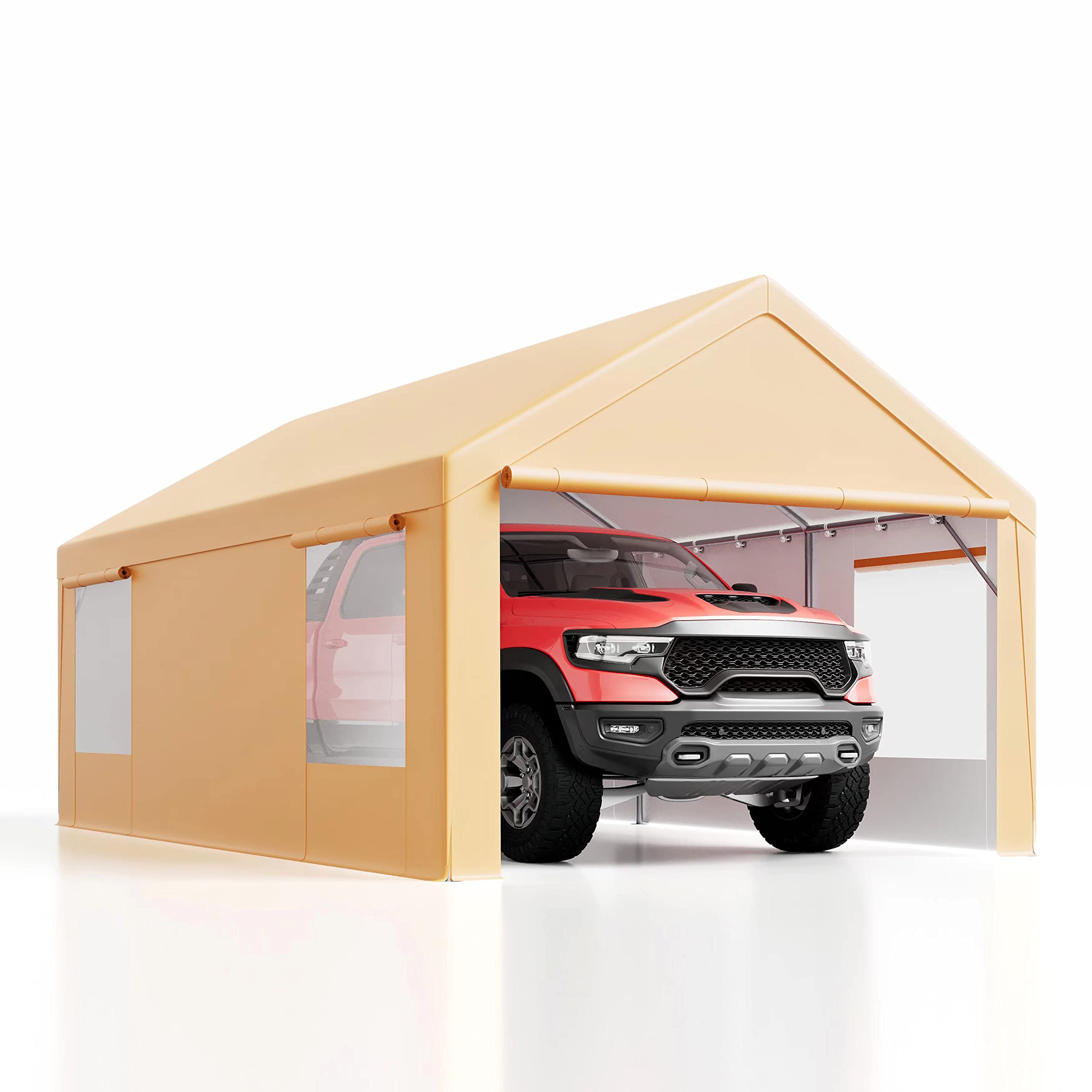 Amazon.com: Luckyberry 10'x 20' Heavy Duty Carport with Roll-up